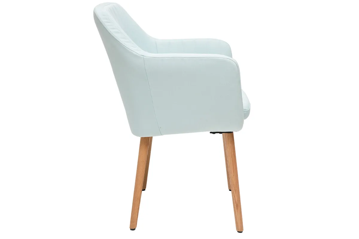 Miliboo Sessel skandinavisch Minzgrün und Füße aus Eichenholz ALEYNA* Design-sessel|Design-stühle