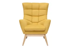 Miliboo Sessel Skandinavisch senfgelb aus Holz BRODY* Design-sessel|Sessel