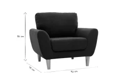 Miliboo Sessel Skandinavisch Stoff Anthrazitgrau ALICE* Design-sessel|Sessel