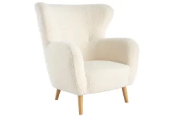 Miliboo Sessel weißer Stoffbezug mit Bouclé-Effekt KORO* Design-sessel|Sessel