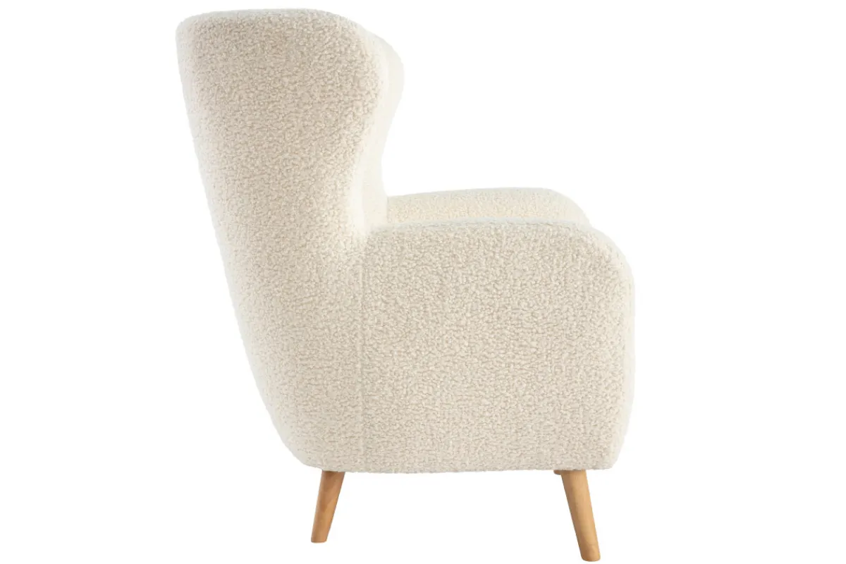Miliboo Sessel weißer Stoffbezug mit Bouclé-Effekt KORO* Design-sessel|Sessel