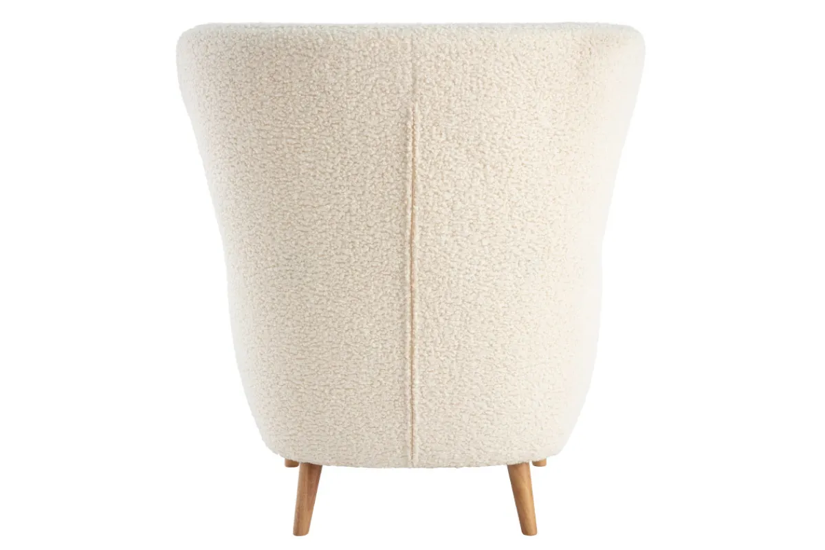 Miliboo Sessel weißer Stoffbezug mit Bouclé-Effekt KORO* Design-sessel|Sessel