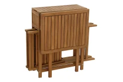 Miliboo Set aus 2 Klappstühlen und 1 klappbaren Balkontisch mit Stauraum aus Massivholz PRADO* Gartentische