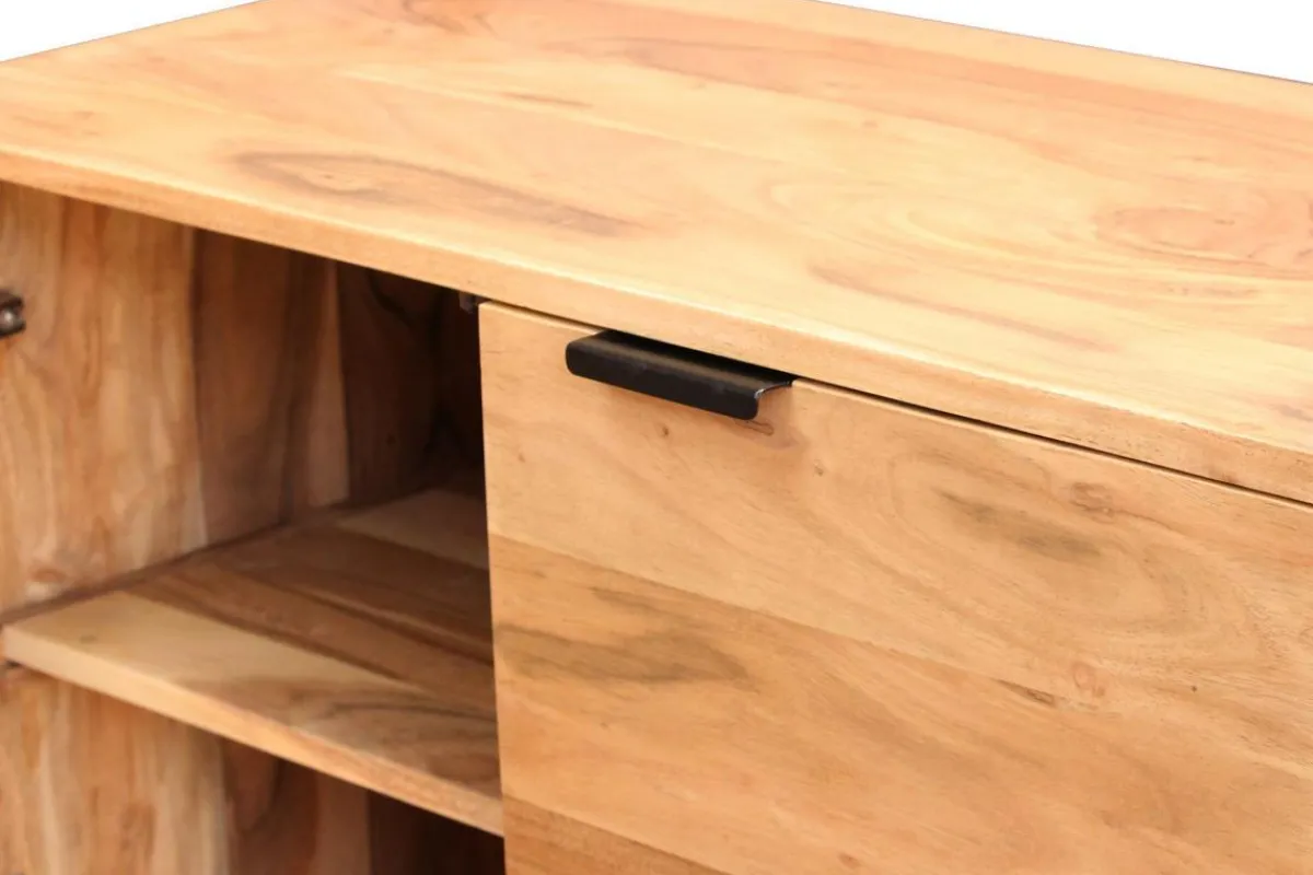 Miliboo Sideboard aus Akazie und schwarzem Metall H110 cm ARTHUS* Sideboards