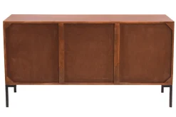 Miliboo Sideboard aus dunklem, massivem Mangoholz und schwarzem Metall 3 Türen B140 cm ONDA* Sideboards