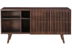 Miliboo Sideboard aus dunklem, massivem Mangoholz mit 2 Schiebetüren B140 cm ALBA* Sideboards