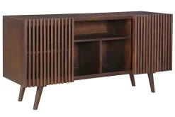 Miliboo Sideboard aus dunklem, massivem Mangoholz mit 2 Schiebetüren B140 cm ALBA* Sideboards