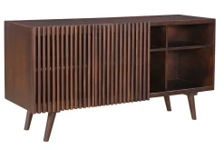 Miliboo Sideboard aus dunklem, massivem Mangoholz mit 2 Schiebetüren B140 cm ALBA* Sideboards