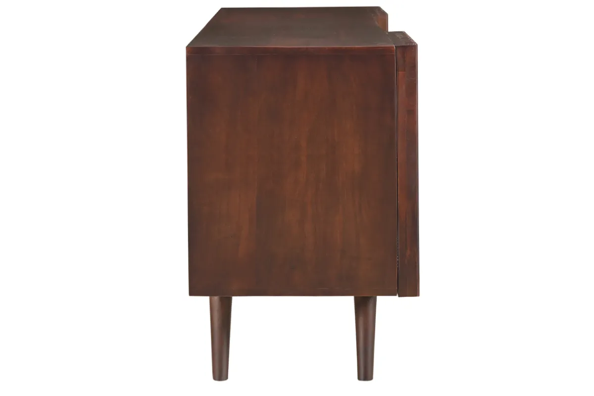 Miliboo Sideboard aus dunklem, massivem Mangoholz mit 2 Schiebetüren B140 cm ALBA* Sideboards