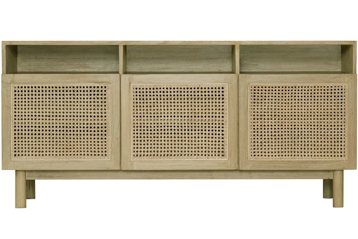 Miliboo Sideboard aus hellem Holz und Rattangeflecht L160 cm GALINA* Sideboards