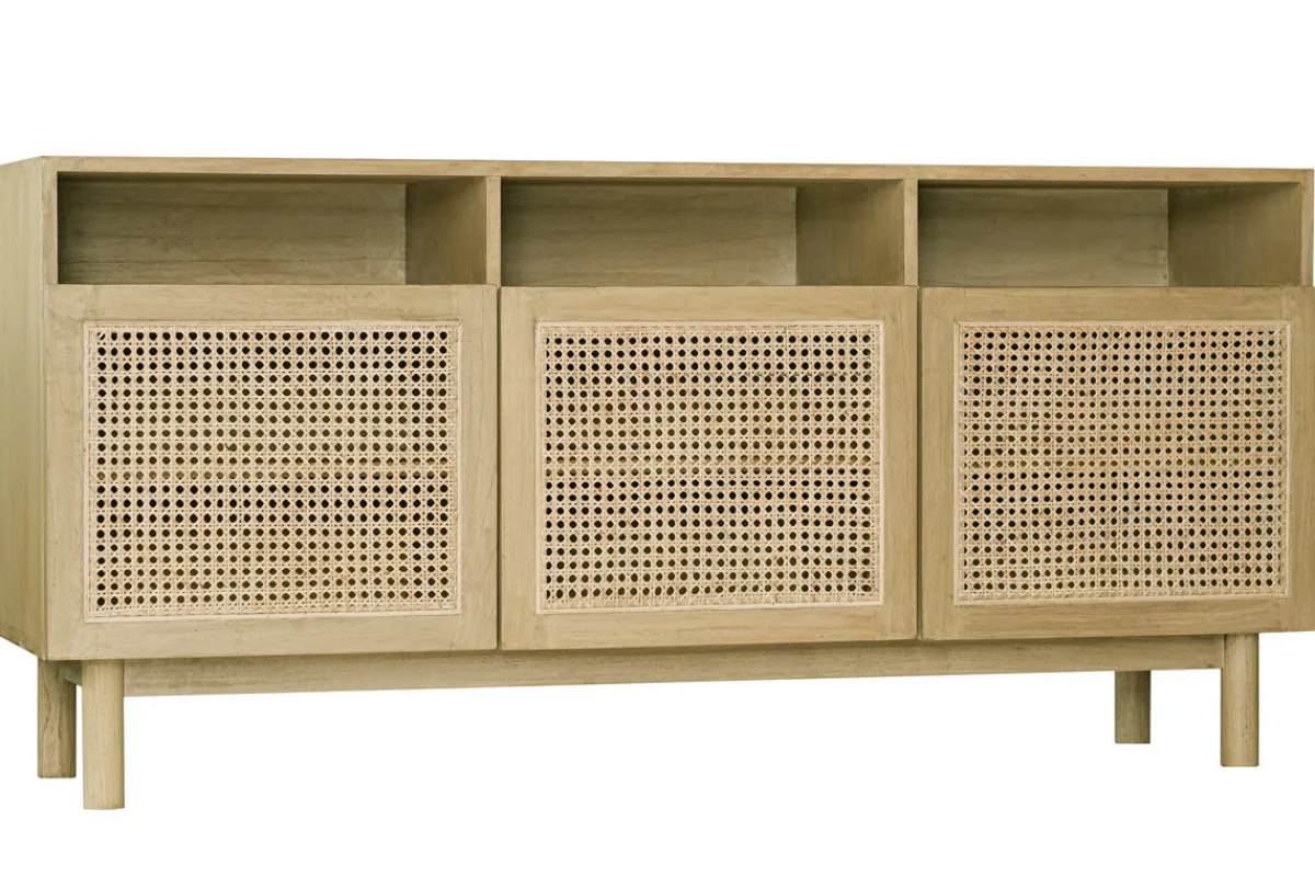 Miliboo Sideboard aus hellem Holz und Rattangeflecht L160 cm GALINA* Sideboards