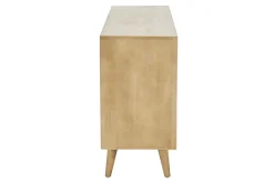 Miliboo Sideboard aus Mangoholz und Rattangeflecht 3 Türen B145 cm LAKA* Sideboards