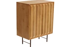 Miliboo Sideboard aus massivem Mangoholz mit Relief und schwarzem Metall 2-türig B70 cm AGRA* Sideboards