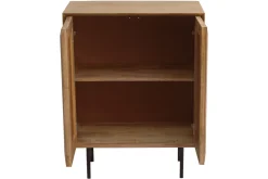 Miliboo Sideboard aus massivem Mangoholz mit Relief und schwarzem Metall 2-türig B70 cm AGRA* Sideboards