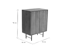 Miliboo Sideboard aus massivem Mangoholz mit Relief und schwarzem Metall 2-türig B70 cm AGRA* Sideboards