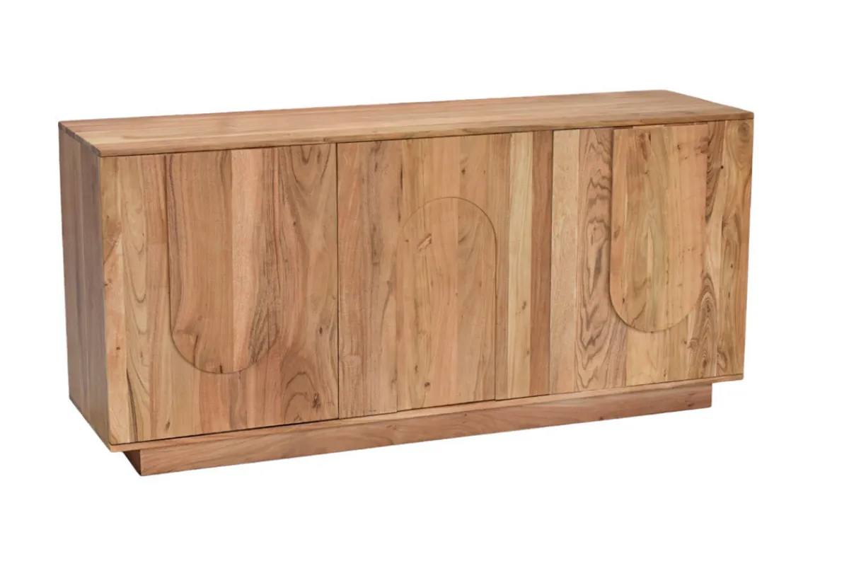 Miliboo Sideboard aus Massivholz mit Relief 3 Türen B160 cm ARK* Sideboards