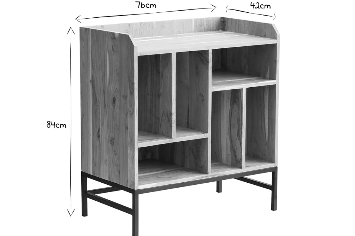 Miliboo Sideboard für Schallplatten aus Akazienholz und Metall BLUES* Sideboards
