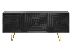Miliboo Sideboard schwarz und goldfarben 3-türig L160 cm OZEN* Sideboards