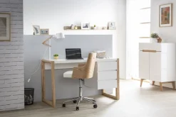 Miliboo Sideboard Skandinavienstil Weiß und Esche 80 cm MELKA* Sideboards