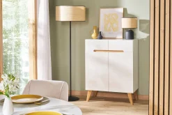 Miliboo Sideboard Skandinavienstil Weiß und Esche 80 cm MELKA* Sideboards