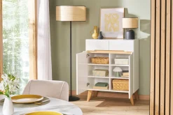 Miliboo Sideboard Skandinavienstil Weiß und Esche 80 cm MELKA* Sideboards