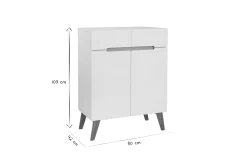 Miliboo Sideboard Skandinavienstil Weiß und Esche 80 cm MELKA* Sideboards