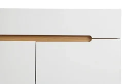 Miliboo Sideboard Skandinavienstil Weiß glänzend und Esche 180 cm MELKA* Sideboards