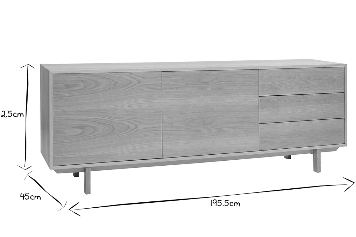 Miliboo Sideboard skandinavisch helles Holz B195cm SID* Sideboards