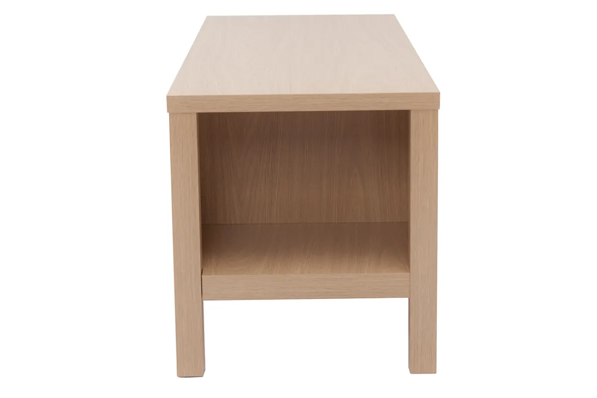Miliboo Sitzbank in Eiche mit Kissen und offener Nische B100 cm GUMBY* Holzstühle|Bänke