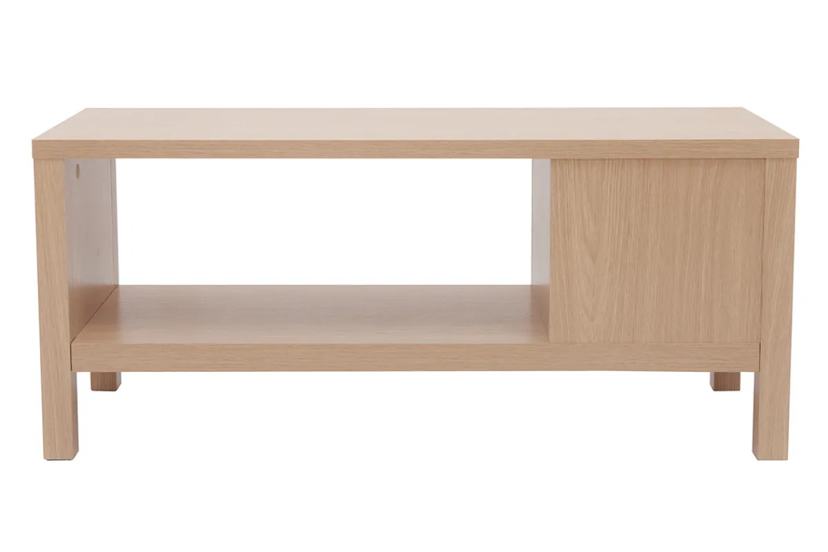 Miliboo Sitzbank in Eiche mit Kissen und offener Nische B100 cm GUMBY* Holzstühle|Bänke