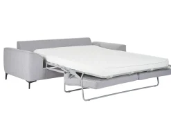 Miliboo 3-Sitzer Design-Schlafsofa mit grauem Stoff und schwarzem Metall GAEL* Schlafsofas