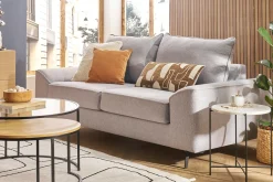 Miliboo 3-Sitzer Design-Schlafsofa mit grauem Stoff und schwarzem Metall GAEL* Schlafsofas