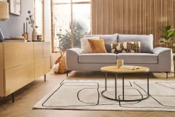 Miliboo 3-Sitzer Design-Schlafsofa mit grauem Stoff und schwarzem Metall GAEL* Schlafsofas