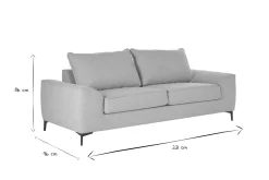 Miliboo 3-Sitzer Design-Schlafsofa mit grauem Stoff und schwarzem Metall GAEL* Schlafsofas
