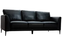 Miliboo 3-Sitzer schwarzes Ledersofa JOPLIN - Büffelleder* Ledersofas