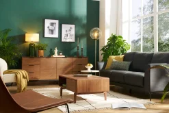 Miliboo 3-Sitzer schwarzes Ledersofa JOPLIN - Büffelleder* Ledersofas