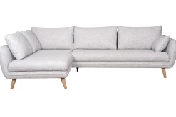 Miliboo 5-Sitzer skandinavisches Ecksofa hellgrau marmoriert CREEP* Ecksofas