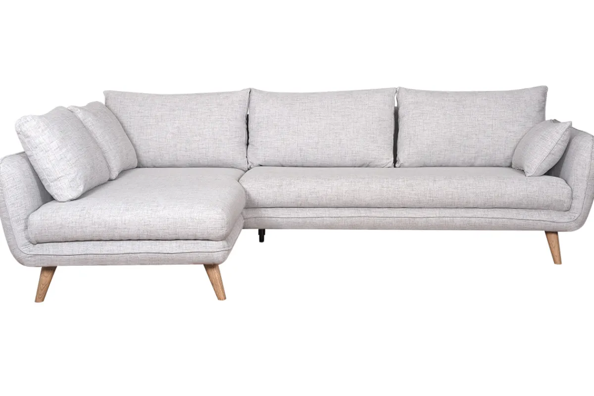 Miliboo 5-Sitzer skandinavisches Ecksofa hellgrau marmoriert CREEP* Ecksofas