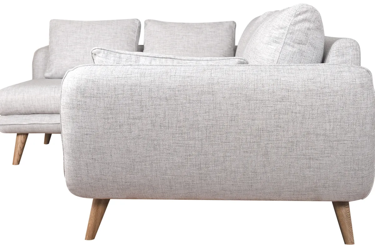 Miliboo 5-Sitzer skandinavisches Ecksofa hellgrau marmoriert CREEP* Ecksofas