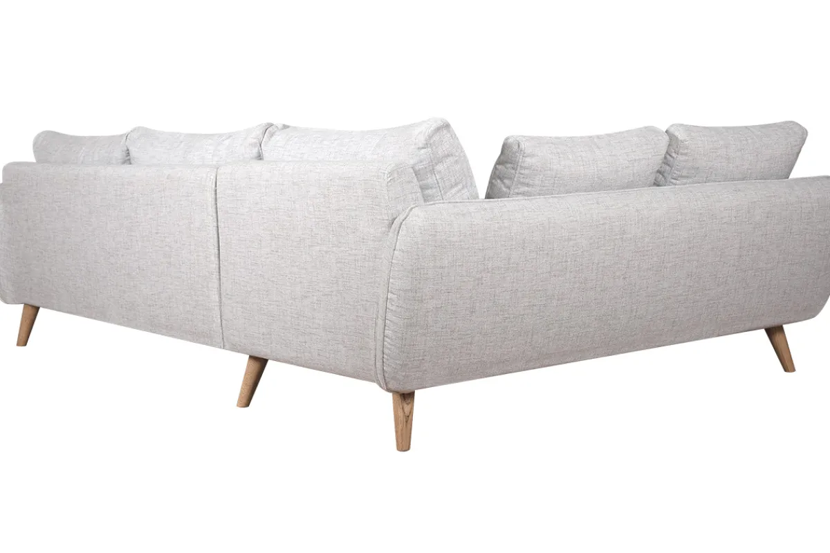 Miliboo 5-Sitzer skandinavisches Ecksofa hellgrau marmoriert CREEP* Ecksofas