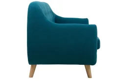 Miliboo 3-Sitzer skandinavisches Sofa mit abnehmbarem Bezug in entenblau und Holz YNOK* Design-sofas