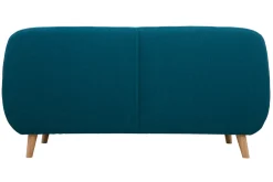 Miliboo 3-Sitzer skandinavisches Sofa mit abnehmbarem Bezug in entenblau und Holz YNOK* Design-sofas