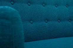 Miliboo 3-Sitzer skandinavisches Sofa mit abnehmbarem Bezug in entenblau und Holz YNOK* Design-sofas