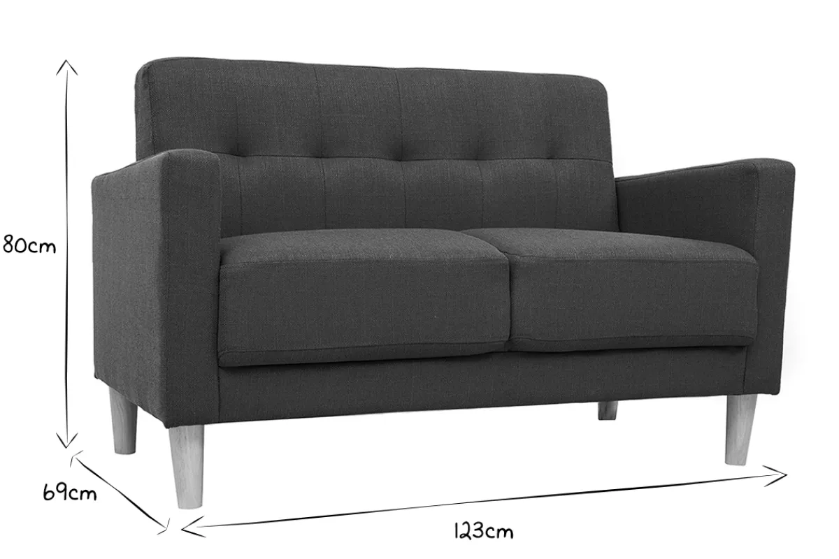 Miliboo 2-Sitzer Sofa aus grauem Stoff MOON* Design-sofas