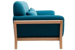 Miliboo 3-Sitzer Sofa mit Holzfüßen in Entenblau skandinavisches Design YOKO* Design-sofas