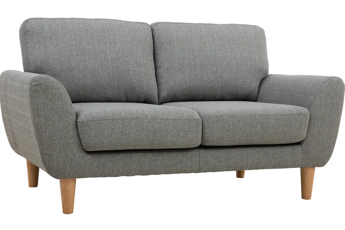 Miliboo 2-Sitzer Sofa mit Stoffbezug in Hellgrau ALICE* Design-sofas