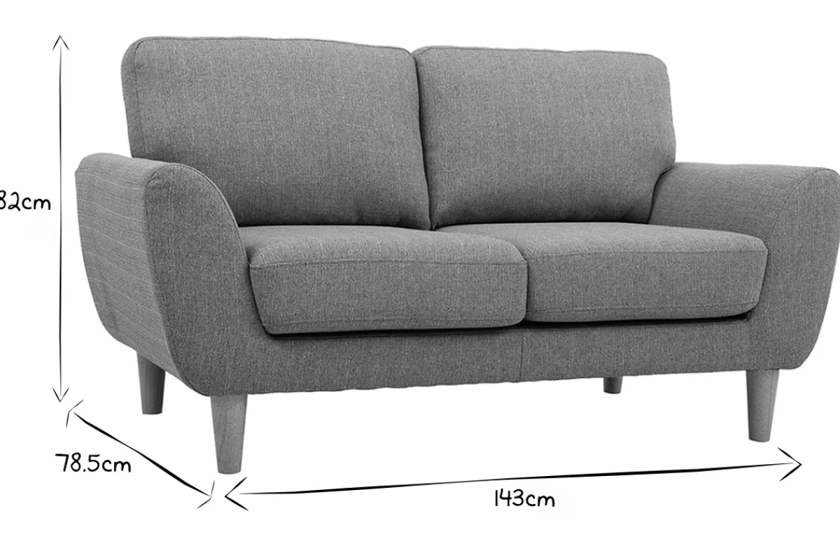 Miliboo 2-Sitzer Sofa mit Stoffbezug in Hellgrau ALICE* Design-sofas