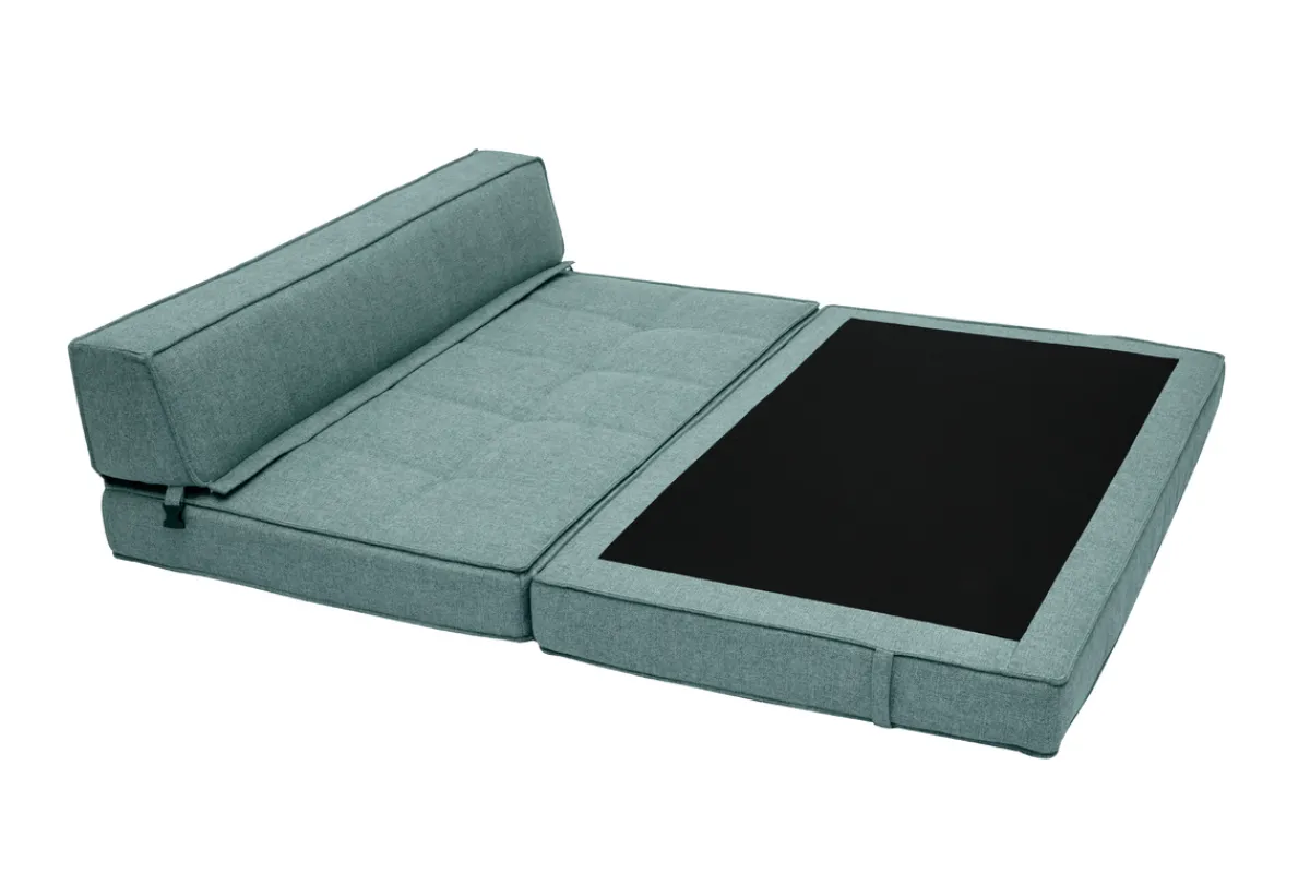 Miliboo 2-Sitzer-Schlafsofa graugrüner Stoff KATY* Schlafsessel