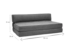 Miliboo 2-Sitzer-Schlafsofa graugrüner Stoff KATY* Schlafsessel