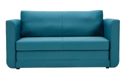 Miliboo 2-Sitzer-Schlafsofa in entemblauem Stoff LEON* Schlafsofas